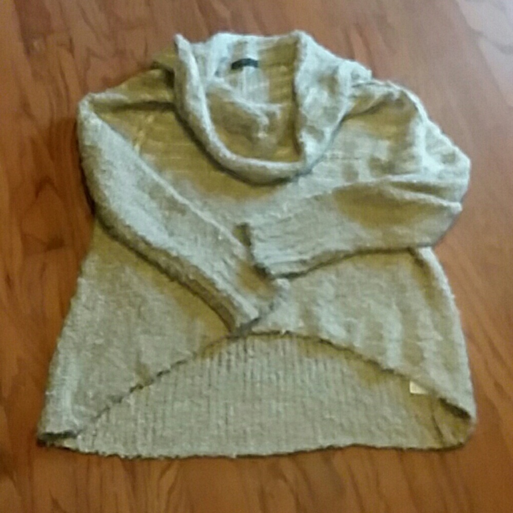 THML soft high low brown sweater